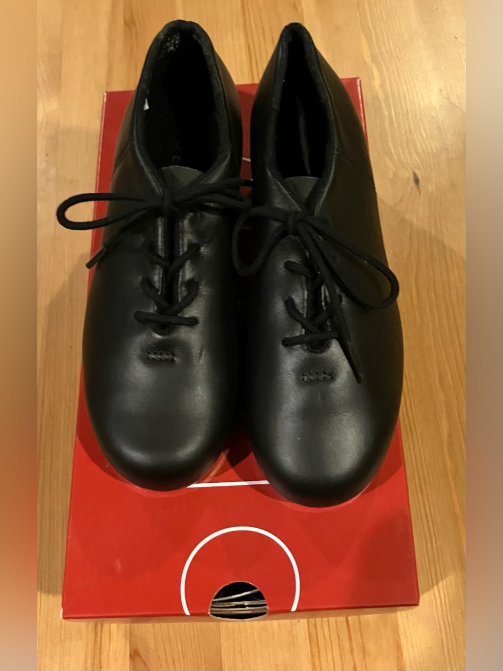 NEW Capezio Cadence Tap Shoe CG19 Black Leather Lace Up Size 1.5